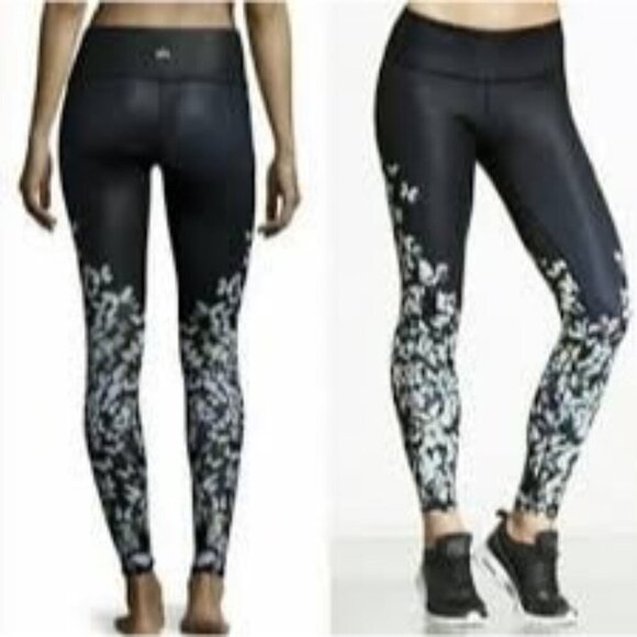 ALO Yoga Gypset Goddess Multicolor Butterflies Glossy Print Leggings Size Medium - Picture 1 of 7